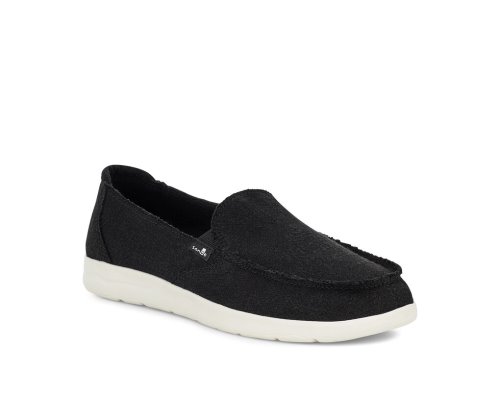 Chaussures Sanuk Donna Lite TX Canvas Slip-on Femme - Noir RGYFHN519